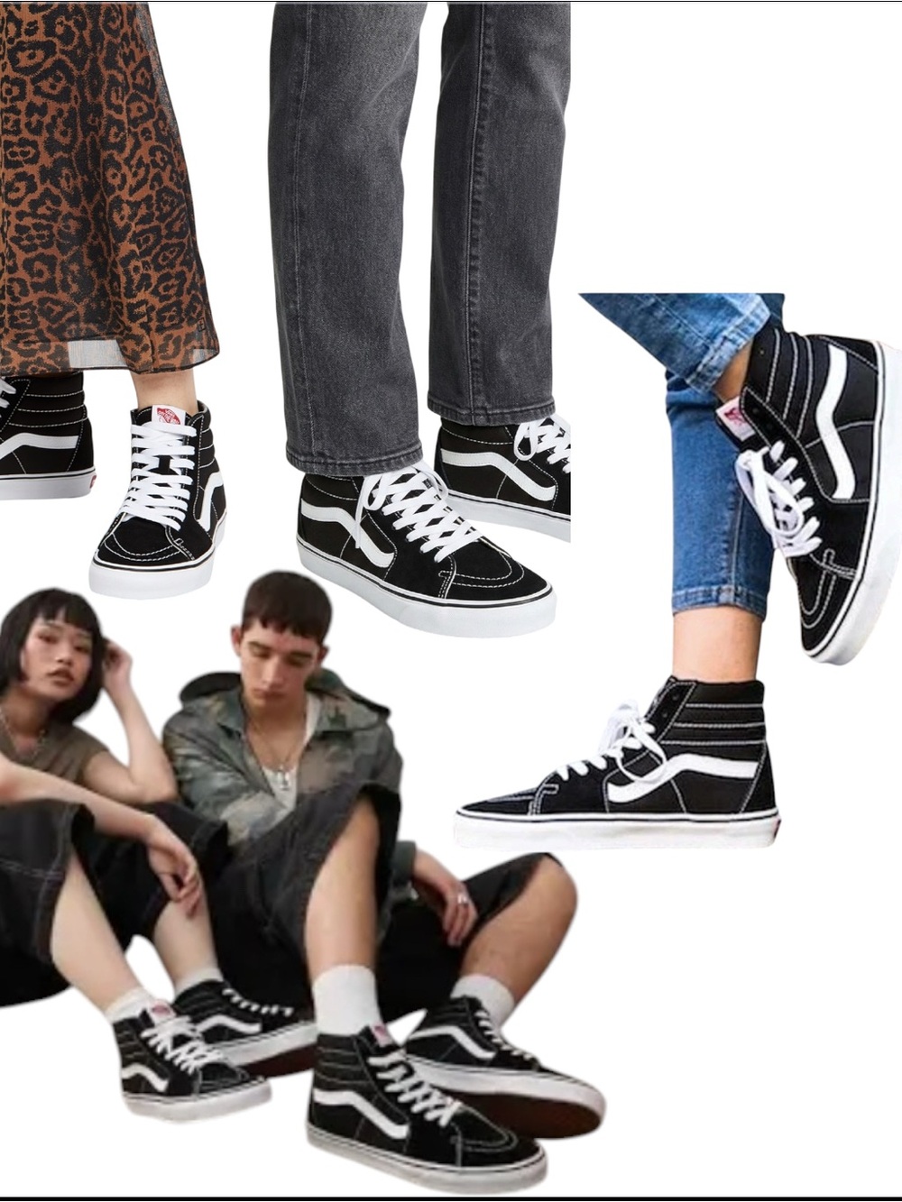 Vans Sk8-Hi Classic Black & White High-Top Sneakers Size 8 women’s / 6.5 men’s